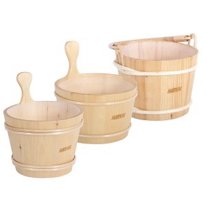 Harvia Wooden Sauna Buckets with Plastic Liner